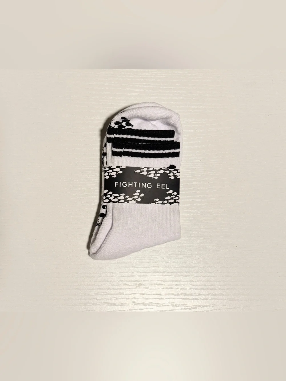 Fighting Eel Half Crew Grip Fish Yoga Pilates Socks New NWT